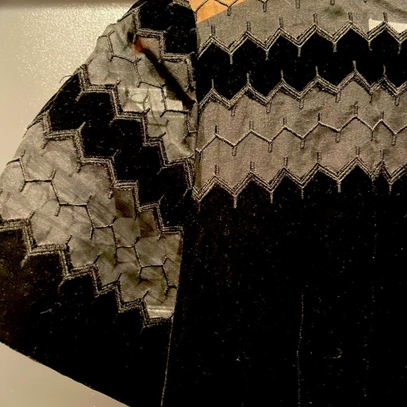 Black Velvet knee length.  Wore once for wedding. - Picture 2 of 3